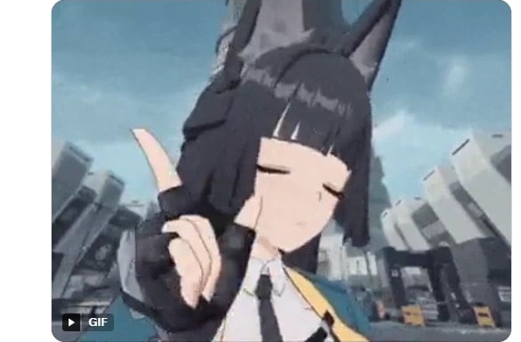 Korean community post, image 6: Miyabi mid-fight, flipping everyone off.