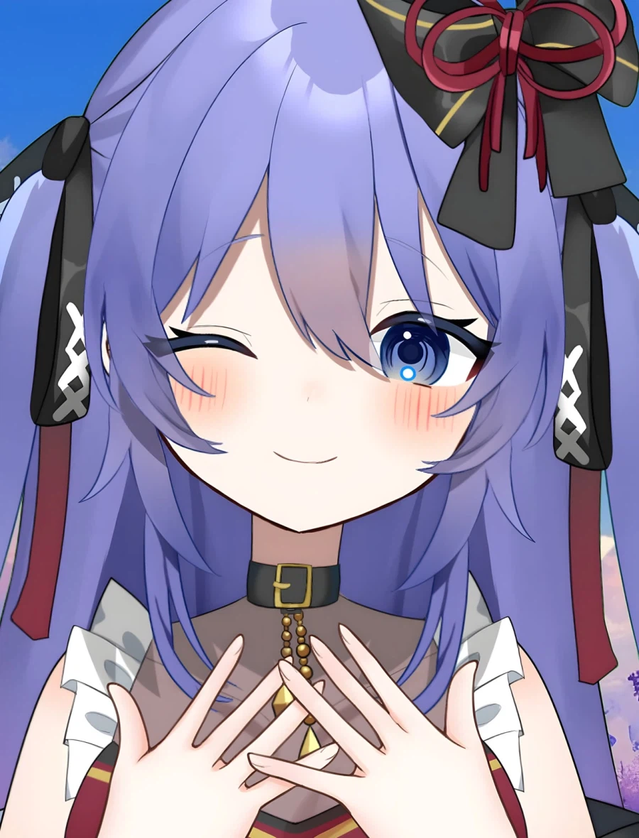 Korean community post, image 1: A cute, winking anime VTuber character — no age in sight, exactly how it's supposed to be.